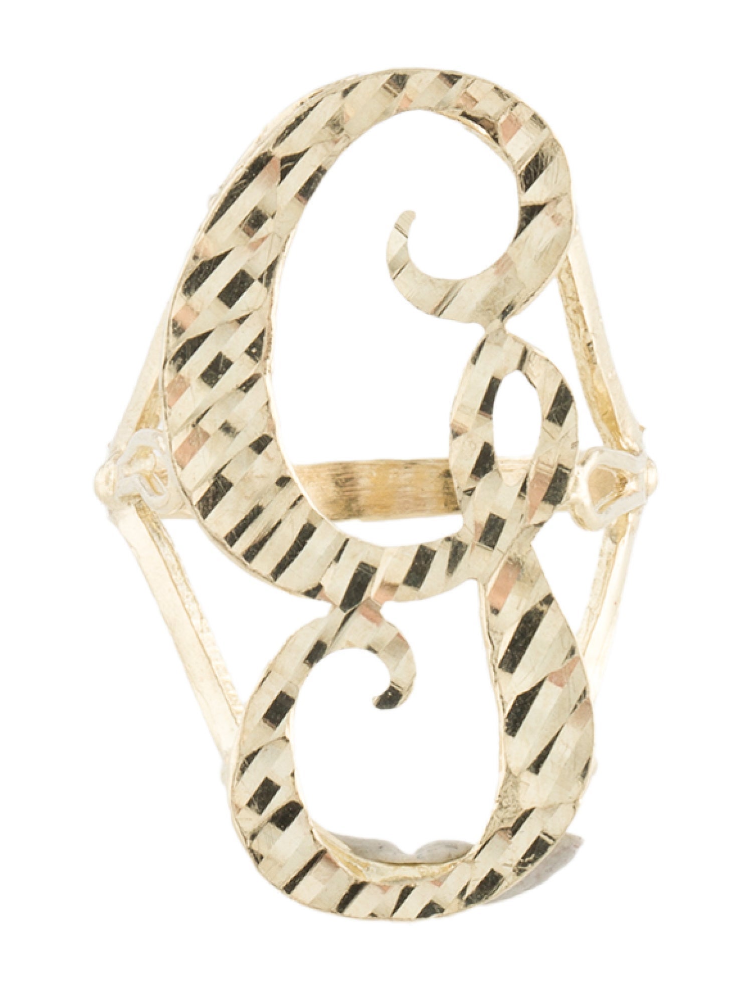 Ring 10K Initial 'G' Cocktail Ring